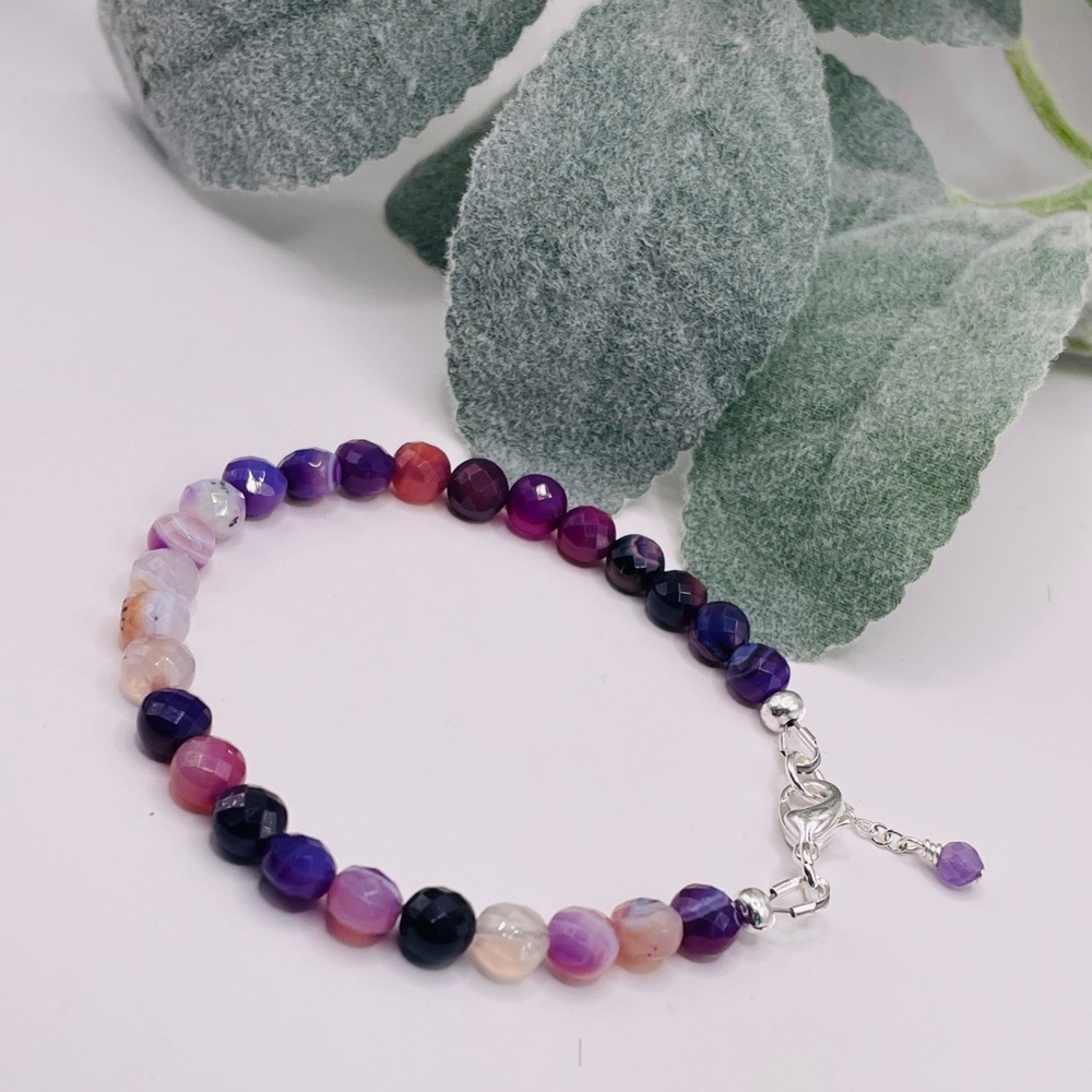 Mixed Agate Faucet 7 1/2 Beaded Bracelet semi precious stones
